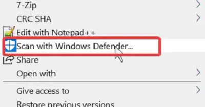 Image result for Scan Files Windows Defender