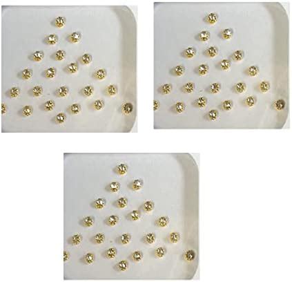 Oj 1 Golden Stone Bindi Fancy Designer Tikali Kumkum Self-Adhesive ...