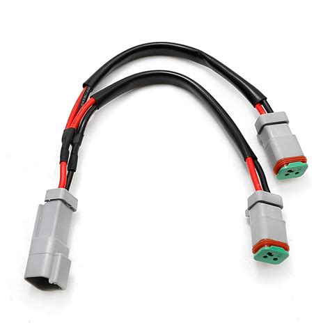 2 in 1 Leads Deutsch Outputs DT, Y Shape 2 Pin DTM Female Connector ...