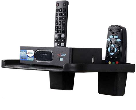 Set Top Box Wall Mount Stand With 2 Remote Holder Stand Plastic Wall ...