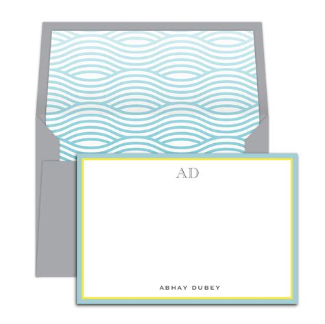 Customised Gift Cards - Aqua Monogram – Dots and Doodles Design