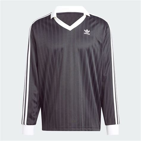 Clothing - Adicolor Piqué Football Long Sleeve Tee - Black | adidas Qatar