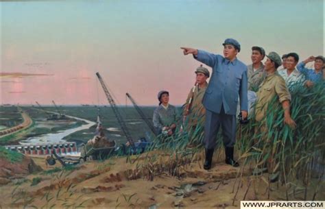 North Korean Painting - Kim Il-sung Looking At Things.