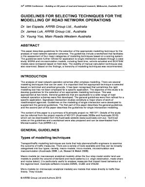 Fillable Online Guidelines for selecting techniques for the modelling ...