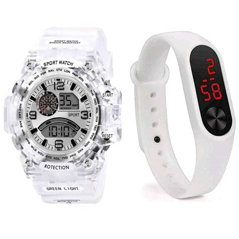 SELLORIA Dial Multi-Functional White Transparent Strap Waterproof ...