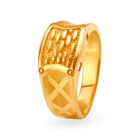 Modernistic 22 Karat Gold Square Ring