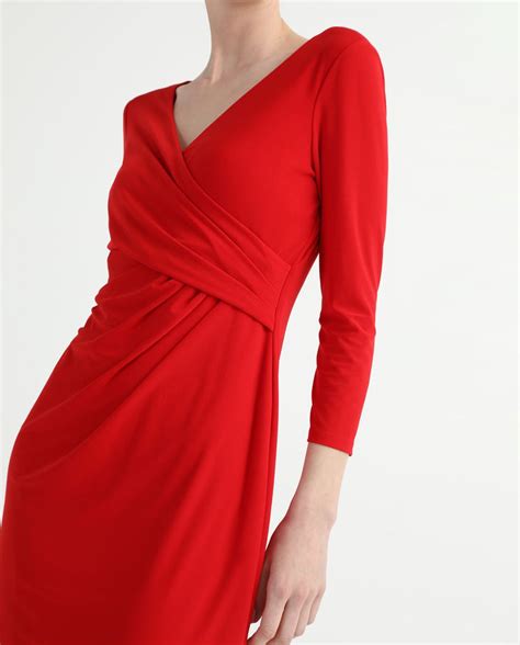 Red Ruched Siren V Neck Midi – ShObO