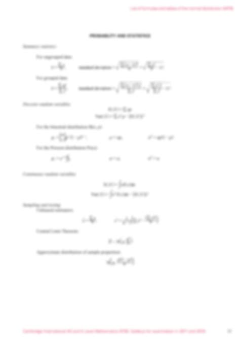 Image result for As Level Mathematics Formula Sheet