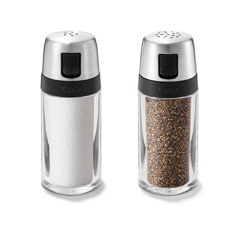 Amazon.com: OXO Salt and Pepper Shaker Set, Clear, Stainless Steel ...