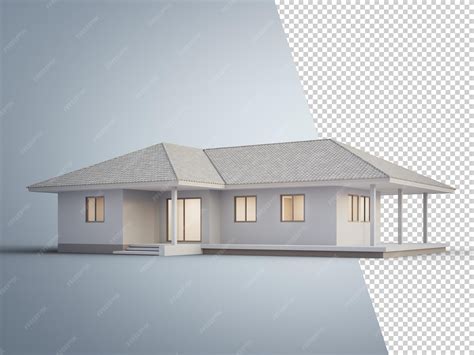 Premium PSD | House with hip and valley roof 3d rendering of modern ...