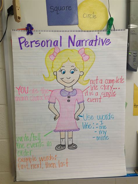 Personal Narrative Anchor Chart 2nd Grade School | Writing anchor ...