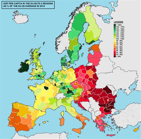 Map Of European Countries In 2023 By Gdp Per Capita Ppp Projections ...