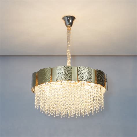 ELLIE 12-Light Gold Metal Crystal Chandelier with LED Filament Bulbs ...