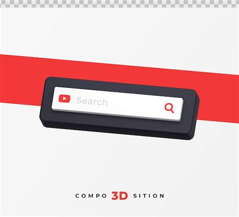 Youtube search bar 3d rendering | Premium PSD