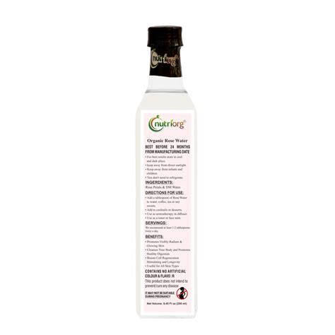 Buy NUTRIORG CERTIFIED ORGANIC ROSE WATER 250 ML Online & Get Upto 60% ...