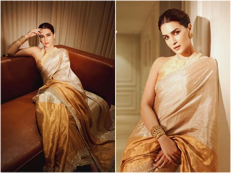 Kriti Sanon is a vision of grace in gold tissue silk saree, pictures ...