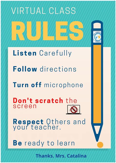 Image result for Virtual Class Rules Elementary
