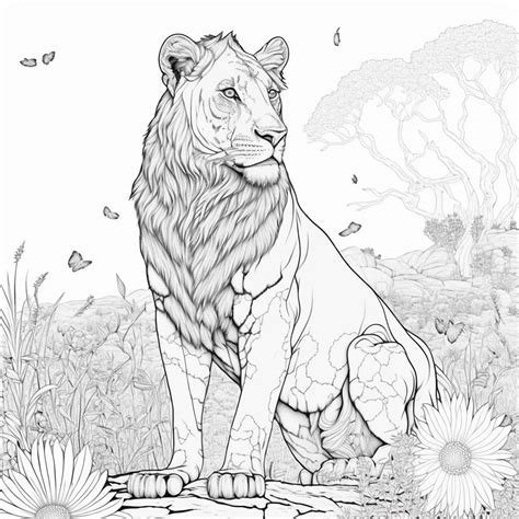 Lioness Coloring Page