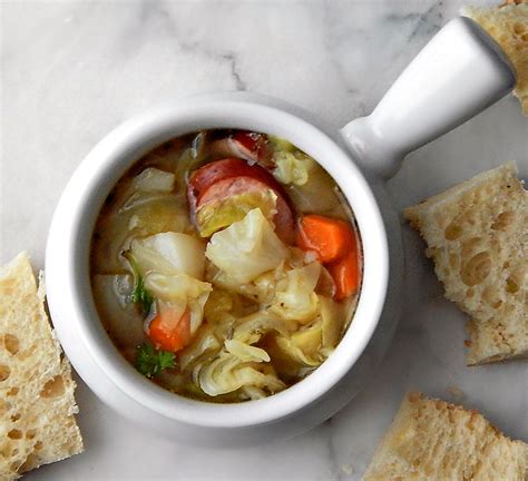 Smoked Sausage and Cabbage Soup Instant Pot or Stove-Top - Frugal Hausfrau