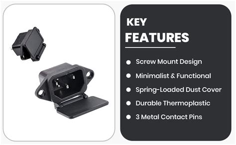 NEXT GEEK AC 250V 10A IEC 320 C14 Panel Mount Plug Adapter Power ...