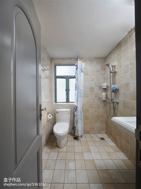 美式三居卫生间浴帘装修图片 – 设计本装修效果图