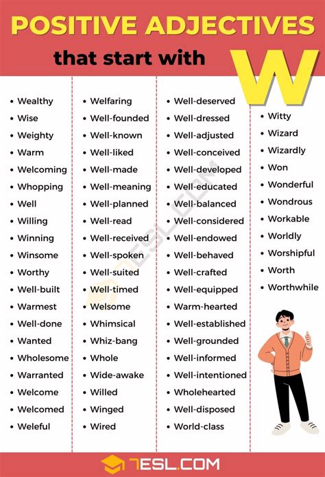 114 Positive Adjectives that Start with W | W Words to Describe Someone ...