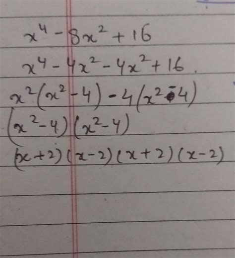 factorize (ii) x^4 + 4(iii) x^4 _ 8x^2 + 16 - Brainly.in