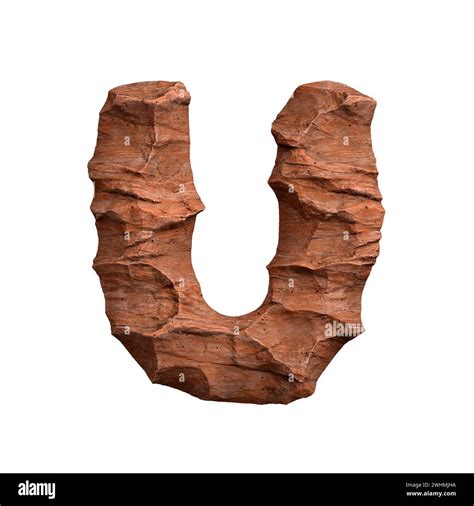 Desert sandstone letter U - Capital 3d red rock font - suitable for ...