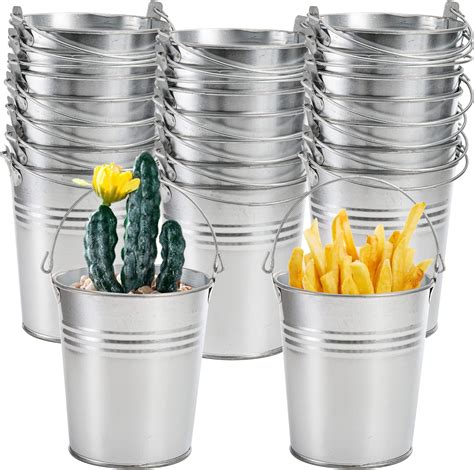 Amazon.com: 24 Pack Mini Metal Buckets with Handles for Party Favors ...