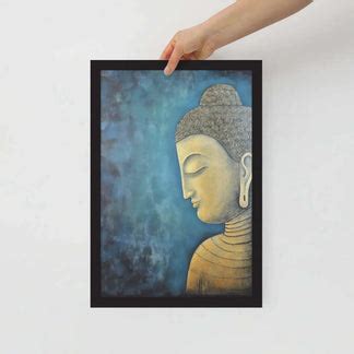 Golden Buddha Art framed poster for Zen Living Room – ZenArtBliss ...