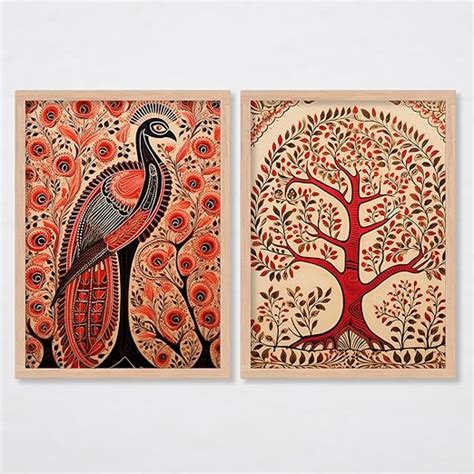 ARTELLY Madhubani Wall Painting For Living Room Bedroom Wall Decor ...
