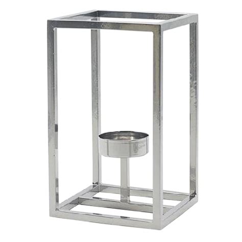 Square Metal Candle Holder, 8"