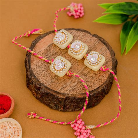Pink & Gold Lumba Rakhi Set for Bhabhi - Buy Rakhi Online – The Zappy Box