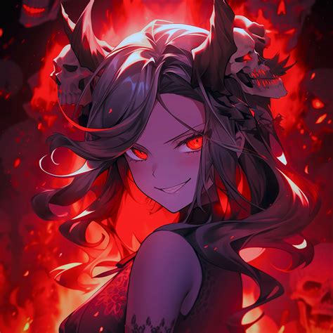 Download wallpaper 2780x2780 girl, devil, skulls, fire, art, anime ipad ...