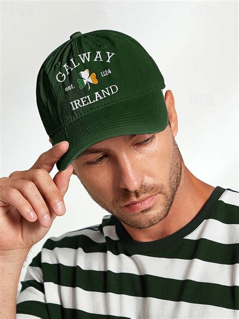 St. Patrick's Day Galway Ireland Baseball Cap with Shamrock Design ...