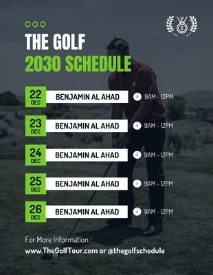 Golf Schedule 的图像结果