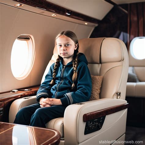 Greta Thunberg in a Private Jet | Stable Diffusion Online
