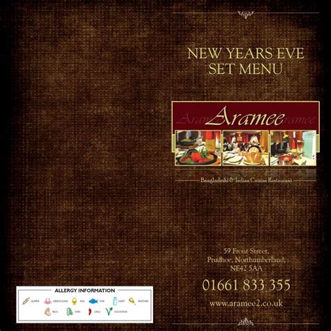 New Years Eve Set Menu 2024, 59 Front Street, Prudhoe, Horsley, 31 ...