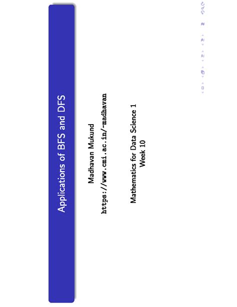 Applications of BFS and DFS in Mathematics for Data Science 1, Week 10 ...