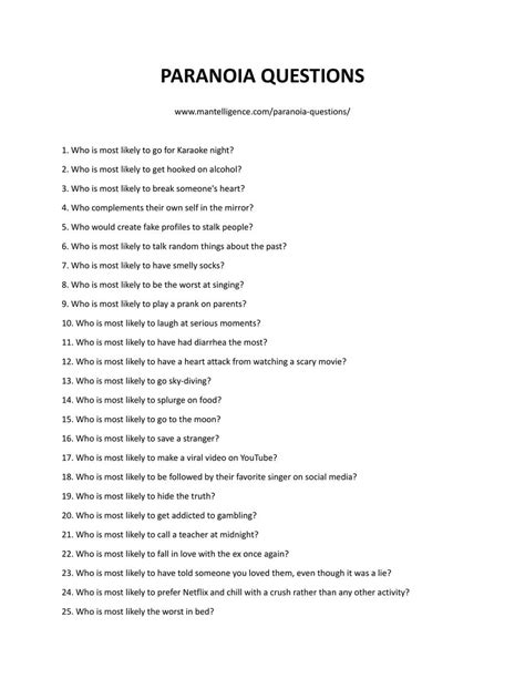 30+ Really Good Paranoia Game Questions (Funny, Dirty, NSFW ...