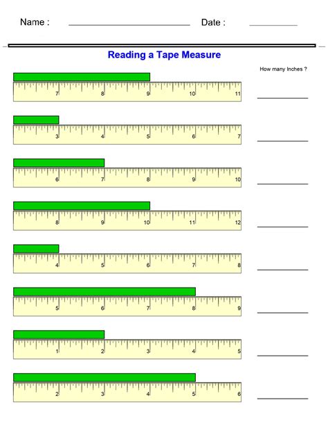 Effortlessly Master Tape Measure Reading with Free Printable Worksheets!