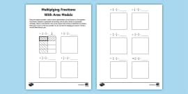 Multiplying Fractions by Tiling: Working Backward Worksheet for 3rd-5th ...