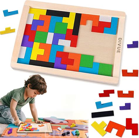 DIVUE Puzzle for Kids Wooden Intelligence Game | Jigsaw Brain Teaser ...