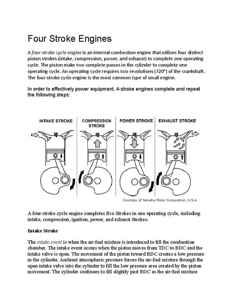 4- stroke cycle - Four Stroke Engines A four-stroke cycle engine is an ...