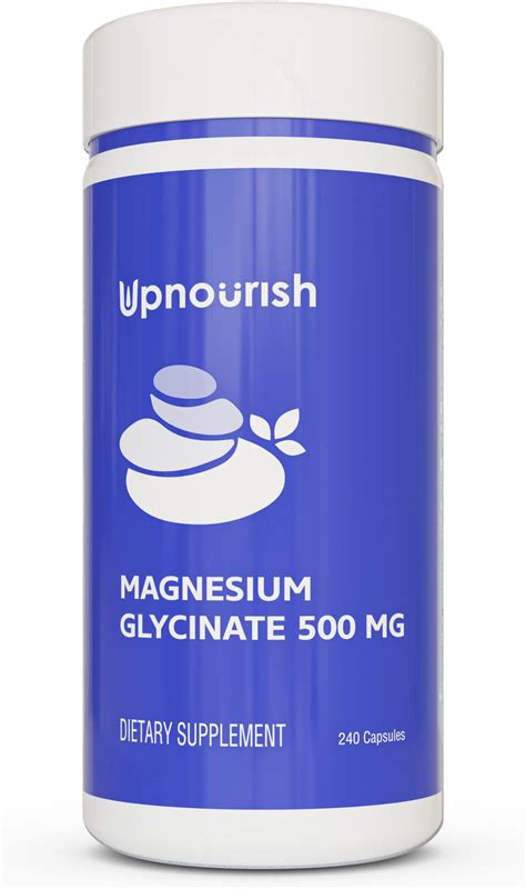 Amazon.com: UpNourish Chelated Magnesium Glycinate 500mg Capsules - Magnesium Chelate for High ...