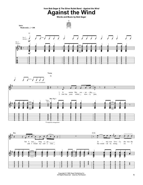 Against The Wind by Bob Seger - Guitar Tab - Guitar Instructor