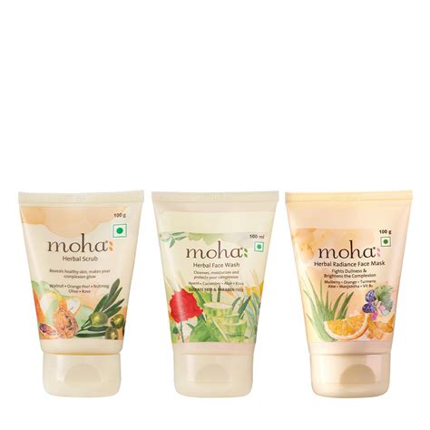 Moha Face Mask, Face Wash & Herbal Scrub for Nourished and Bright Skin ...