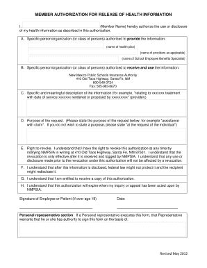 Fillable Online BAuthorization forb Release of Health Information - New ...