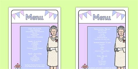 Royal Afternoon Tea Role Play Menu Polish Translation
