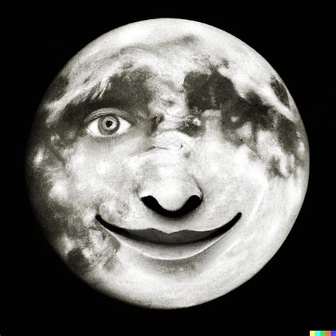 Man in the moon face with bright eyes smiling. | DALL·E 2 | OpenArt